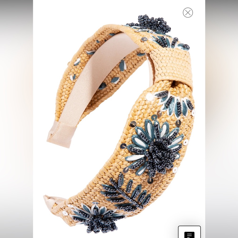 Santorini Beaded Straw Headband